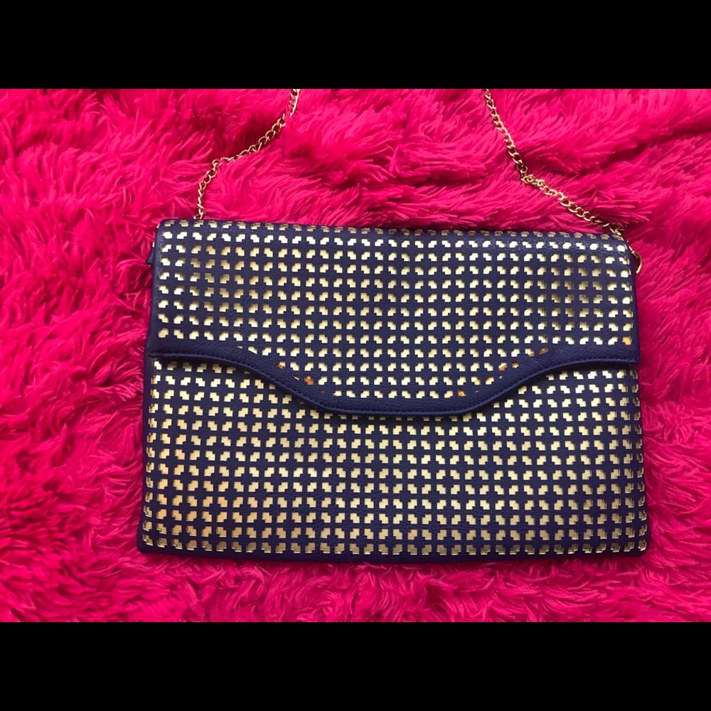 Cobalt blue and gold purse/clutch